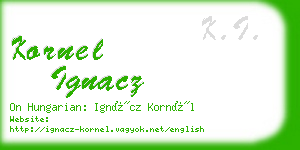 kornel ignacz business card